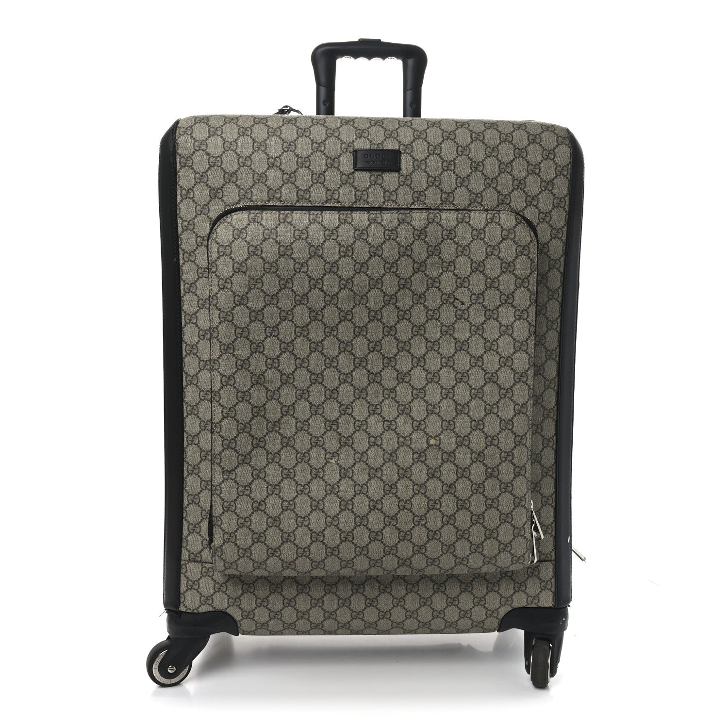 Gucci GG Supreme Monogram Four Wheel Suitcase Black 1 of 14