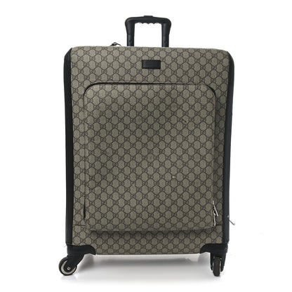 Gucci GG Supreme Monogram Four Wheel Suitcase Black 1 of 14