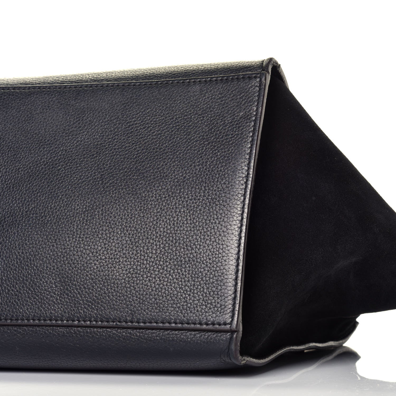 Celine Drummed Calfskin Suede Medium Trapeze Black 8 of 8