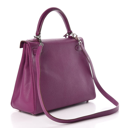 Hermes Chevre Mysore Horseshoe Kelly Retourne 28 Anemone Iris 4 of 42