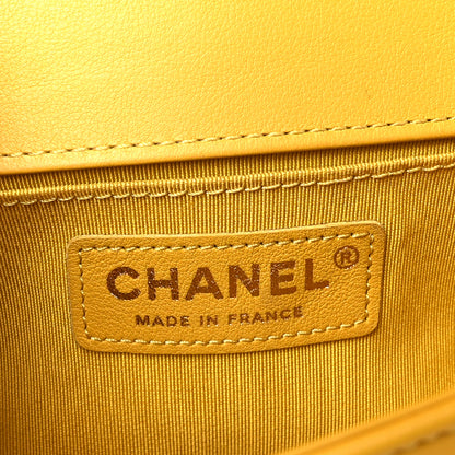 Chanel Lambskin Quilted Small Boy Flap Yellow 6 of 10