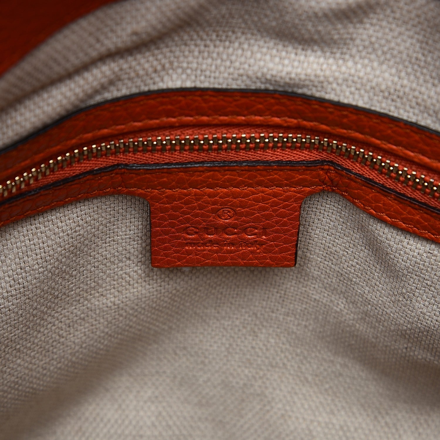 Gucci Pebbled Calfskin Medium Soho Chain Shoulder Bag Sun Orange 5 of 13
