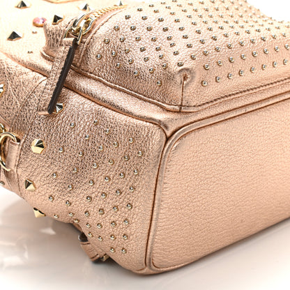 MCM Metallic Calfskin Stud X-Mini Stark Bebe Boo Backpack Champagne Gold 10 of 12
