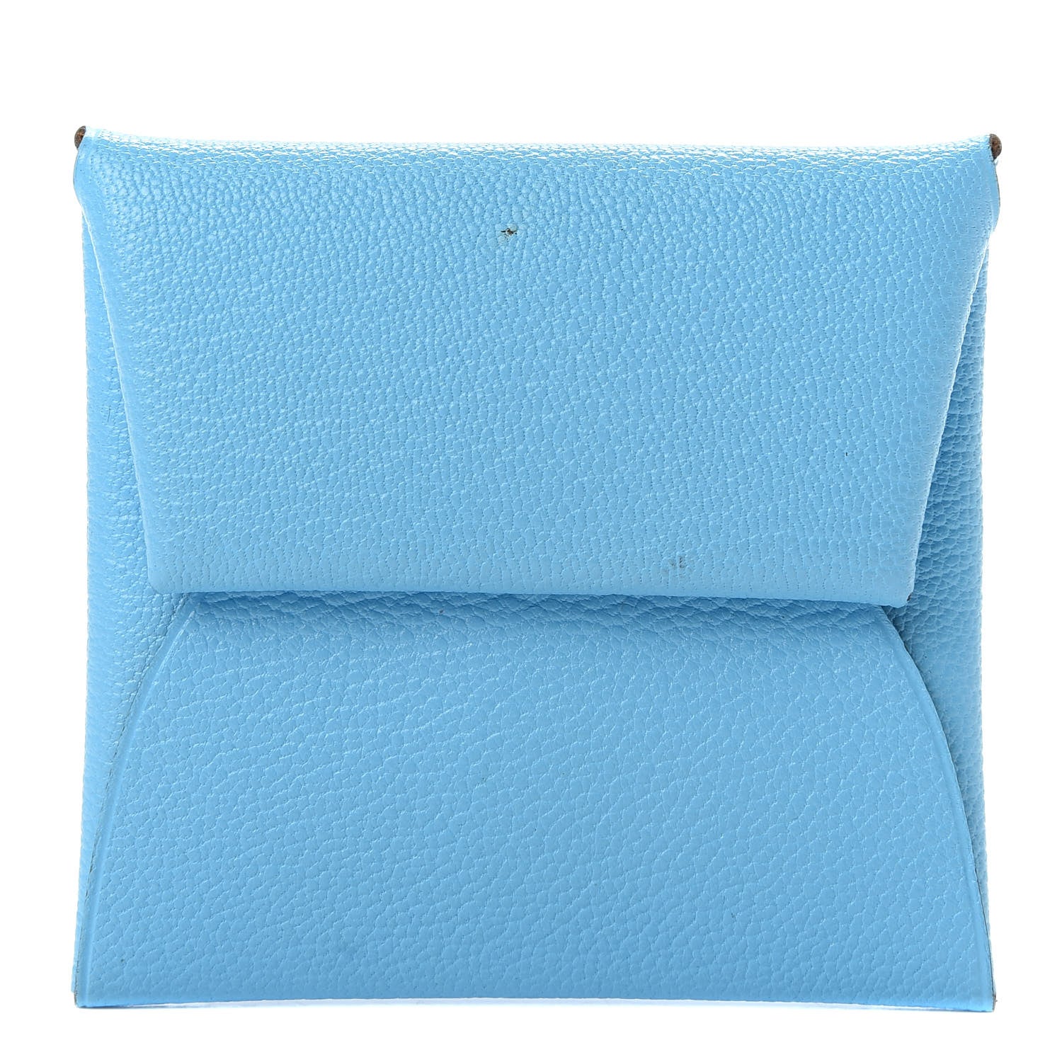 Hermes Chevre Mysore Bastia Verso Coin Purse Celeste Kraft 1 of 8