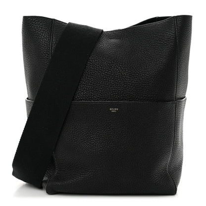 Celine Soft Grained Calfskin Sangle Bucket Bag Black 1 of 12