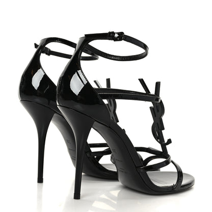 Saint Laurent Patent Cassandra 100 Sandals 38 Black 4 of 7
