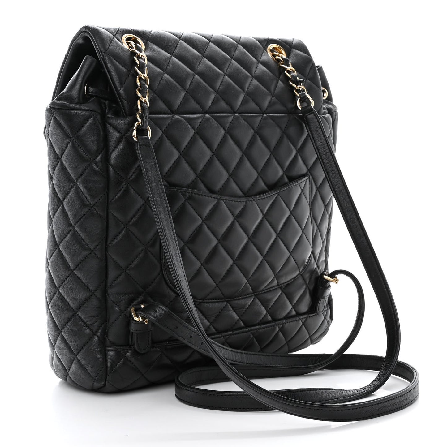 Lambskin Quilted Large Urban Spirit Backpack Black