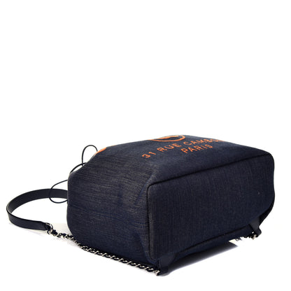 Chanel Canvas Large Deauville Backpack Denim Blue 3 of 8