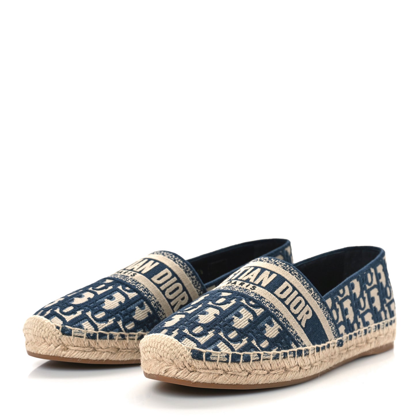 Oblique Embroidered Granville 15mm Espadrilles 40.5 Deep Blue