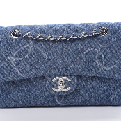 Chanel Denim Quilted CC Print Medium Single Flap Blue 8 of 11