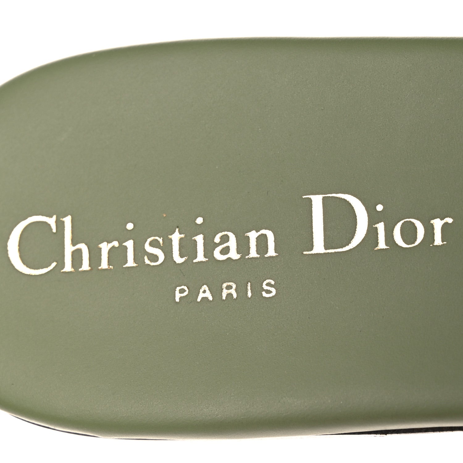 Christian Dior Calfskin 30 Montaigne Flat Slide Sandals 39 Leaf Green 9 of 10