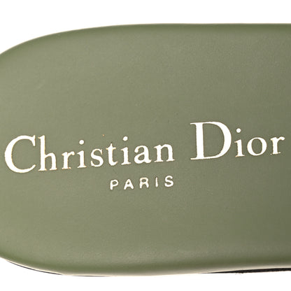 Christian Dior Calfskin 30 Montaigne Flat Slide Sandals 39 Leaf Green 9 of 10