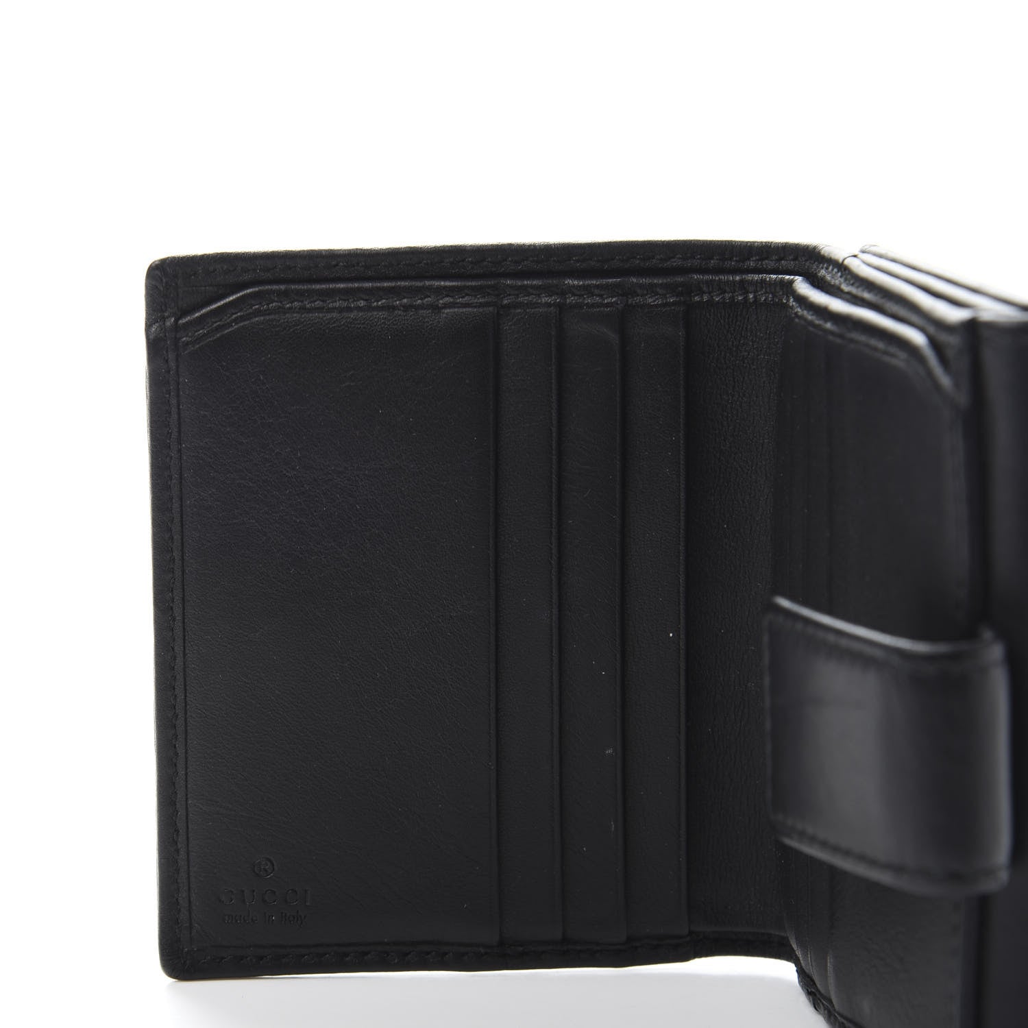 Gucci Calfskin Swarovski Crystal Mini GG Sparkling French Flap Wallet Black 7 of 12