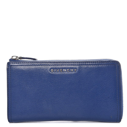 Givenchy Sugar Goatskin Pandora Half Zip Long Wallet Medium Blue 1 of 10