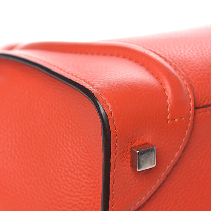 Celine Drummed Calfskin Mini Luggage Vermillion 10 of 12