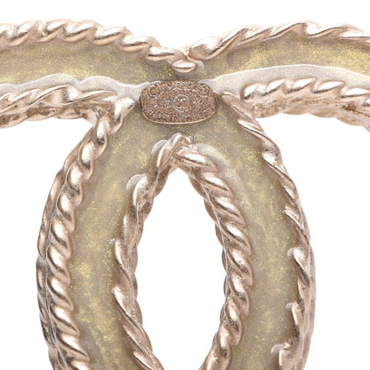 Chanel Crystal CC Brooch Light Gold 5 of 10