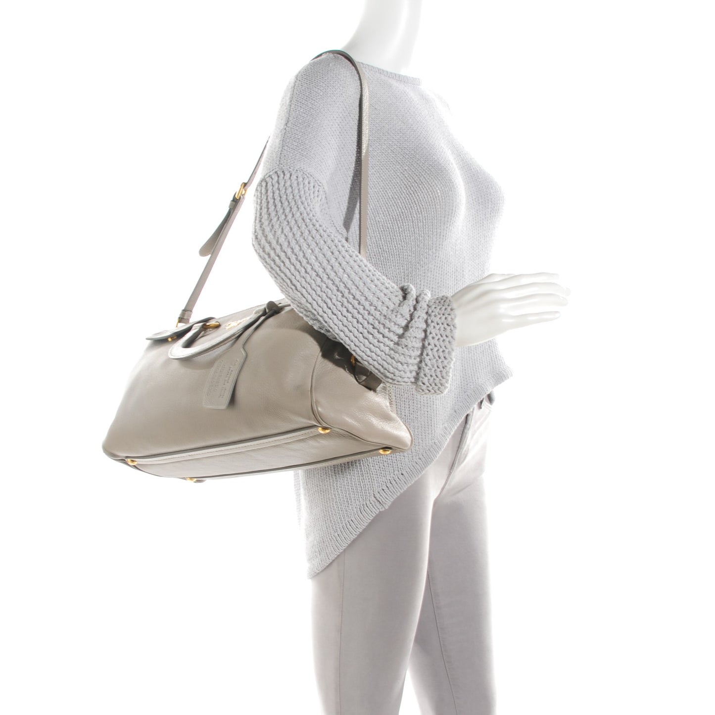 Cervo Deerskin Top Handle Tote Pomice