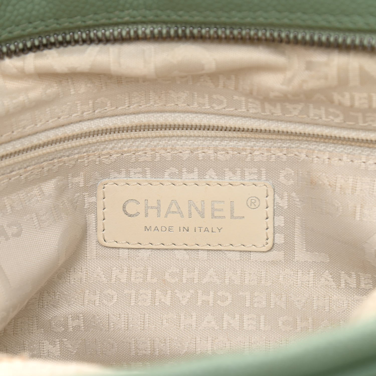 Chanel Caviar Square Stitched Bowler Light Green 6 of 10