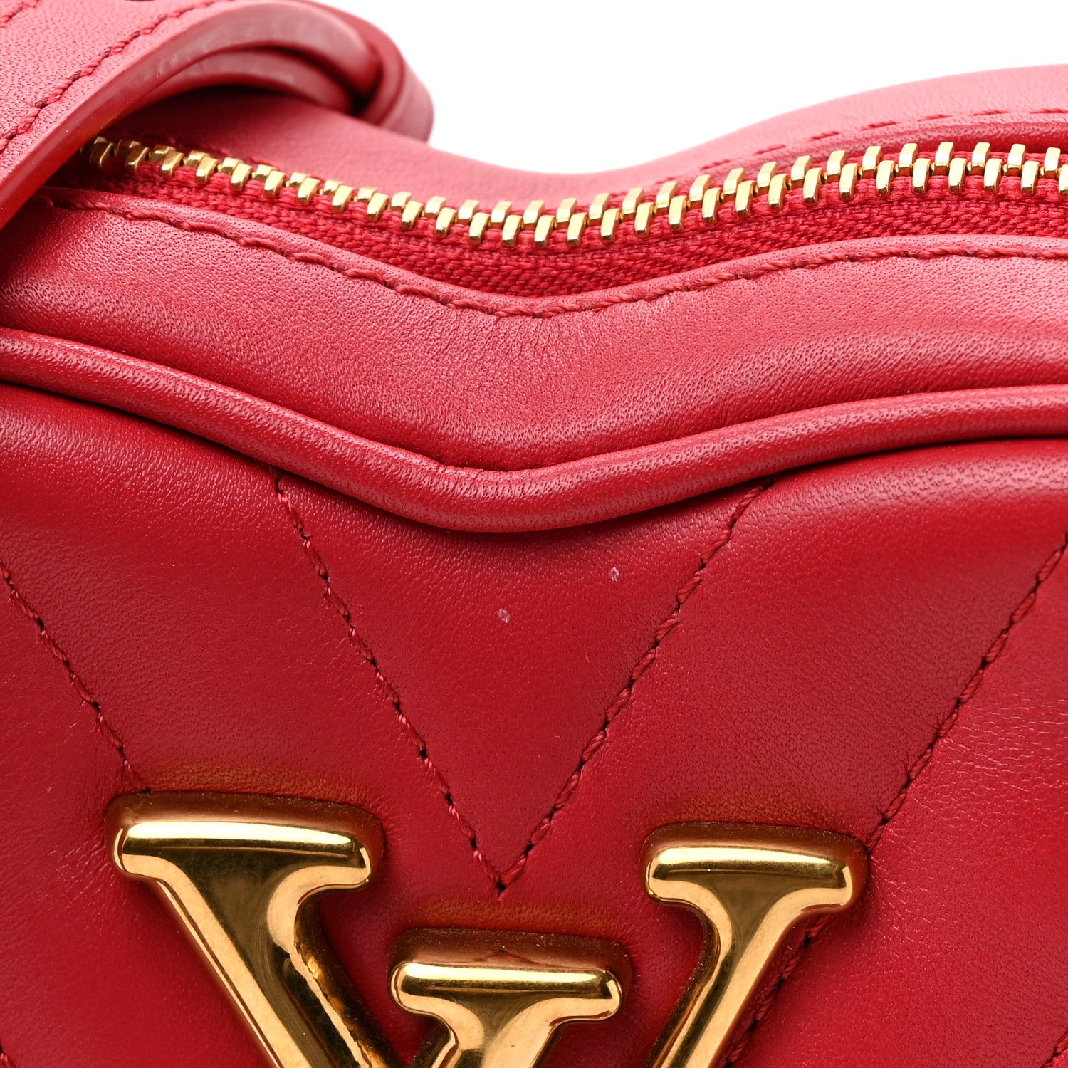 Louis Vuitton LOUIS VUITTON Calfskin Embellished New Wave Love Lock Heart Bag Ecarlate 9 of 11