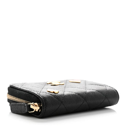 Chanel Caviar Enamel Coco Casino Quilted Zip Coin Purse Black 4 of 8