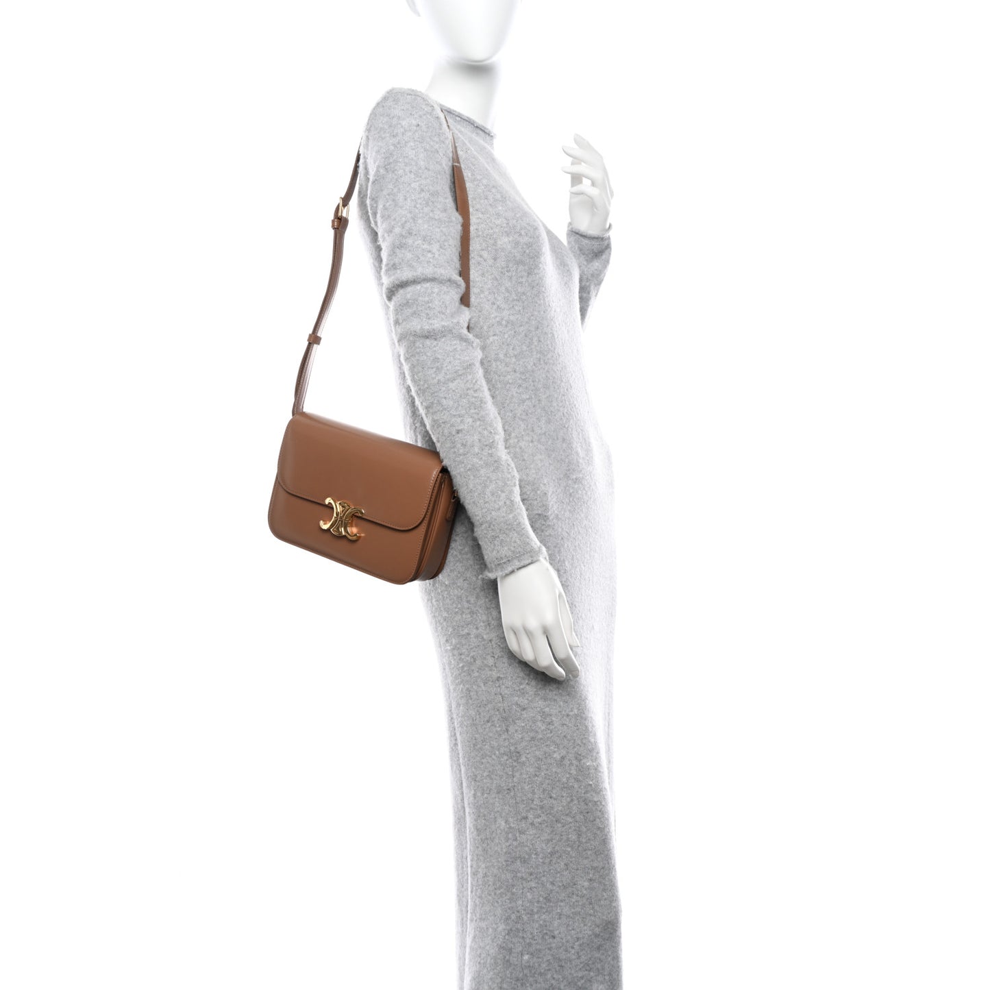 Shiny Calfskin Medium Triomphe Bronze