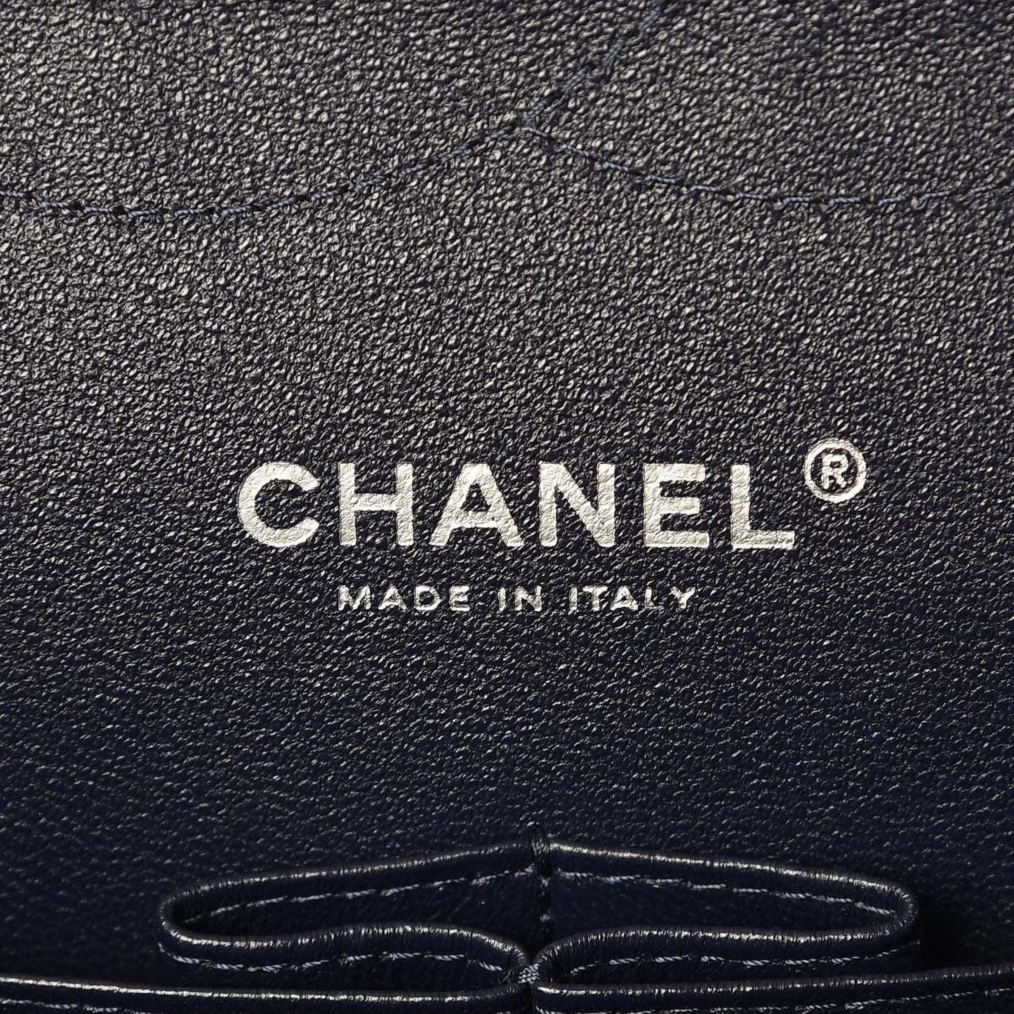 Caviar Quilted Jumbo Double Flap Navy Blue