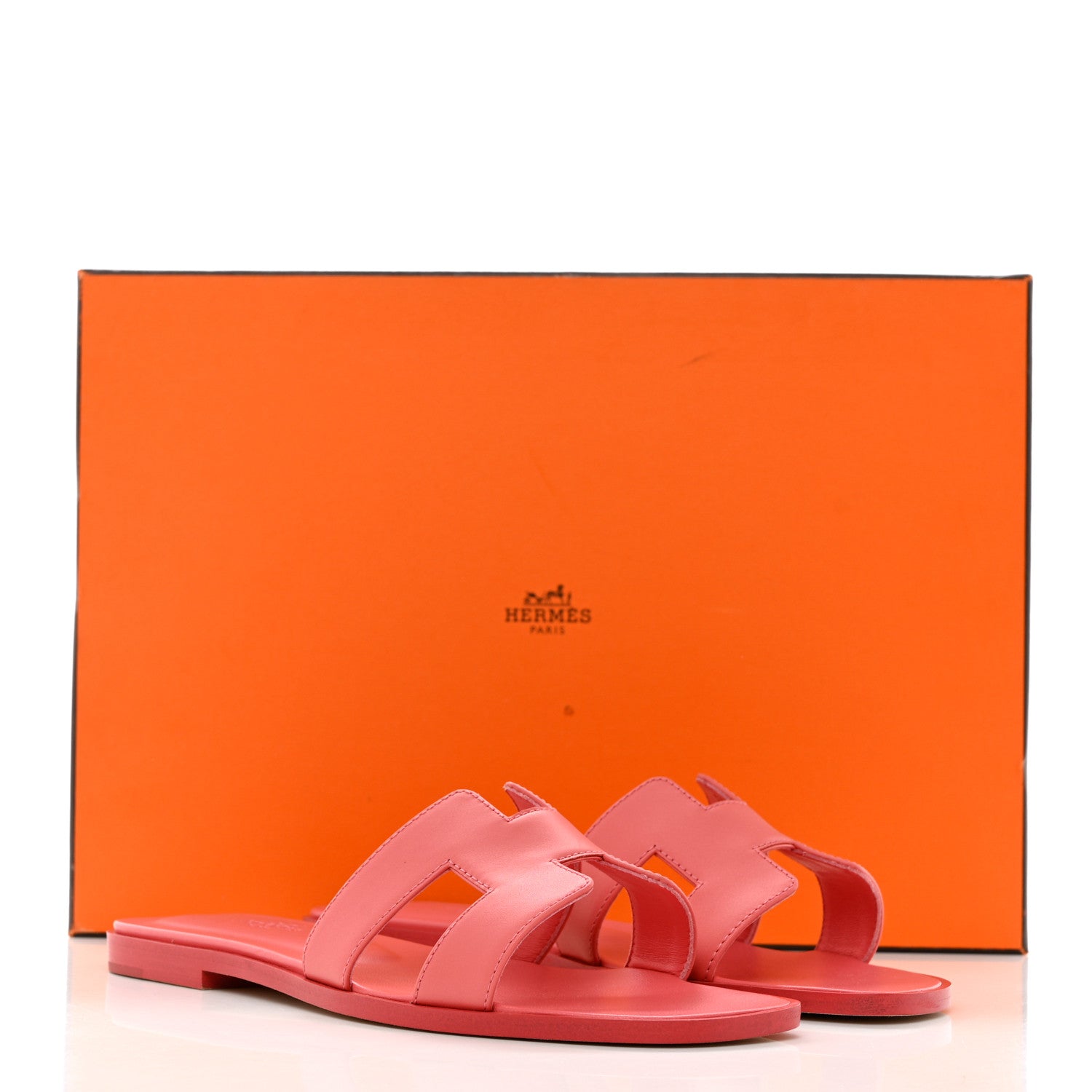 Hermes Calfskin Oran Sandals 38 Rouge Bali 9 of 9