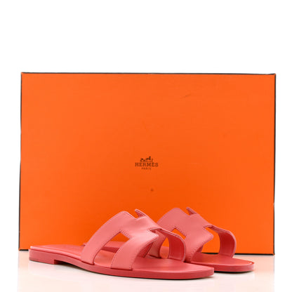 Hermes Calfskin Oran Sandals 38 Rouge Bali 9 of 9
