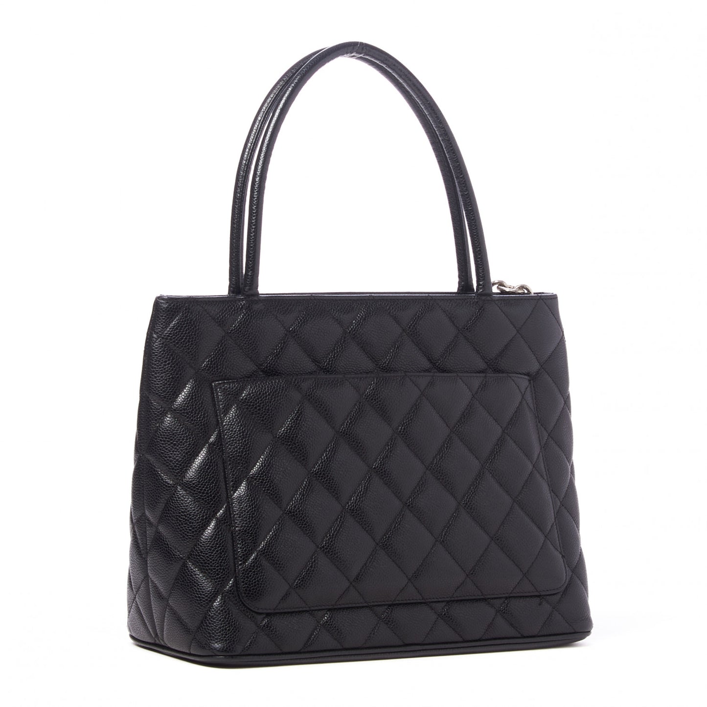 Caviar Quilted Medallion Tote Black