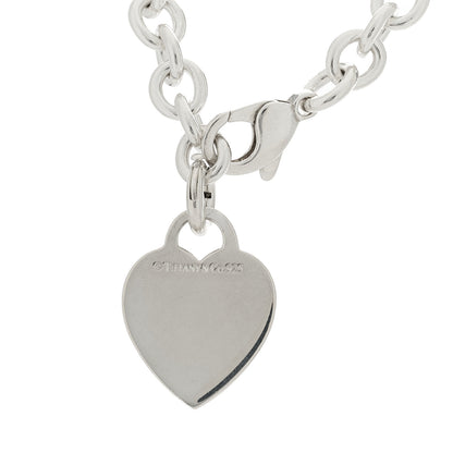 Tiffany Sterling Silver Heart Tag Pendant Necklace 4 of 4