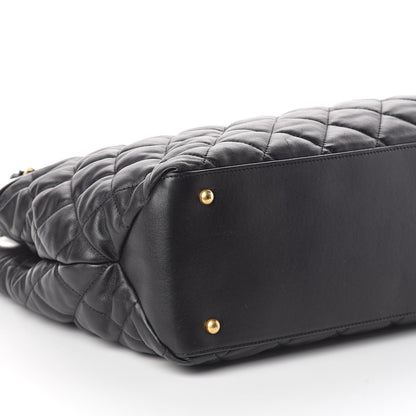 Chanel Calfskin Quilted Large Soft Elegance Tote Black 10 of 11
