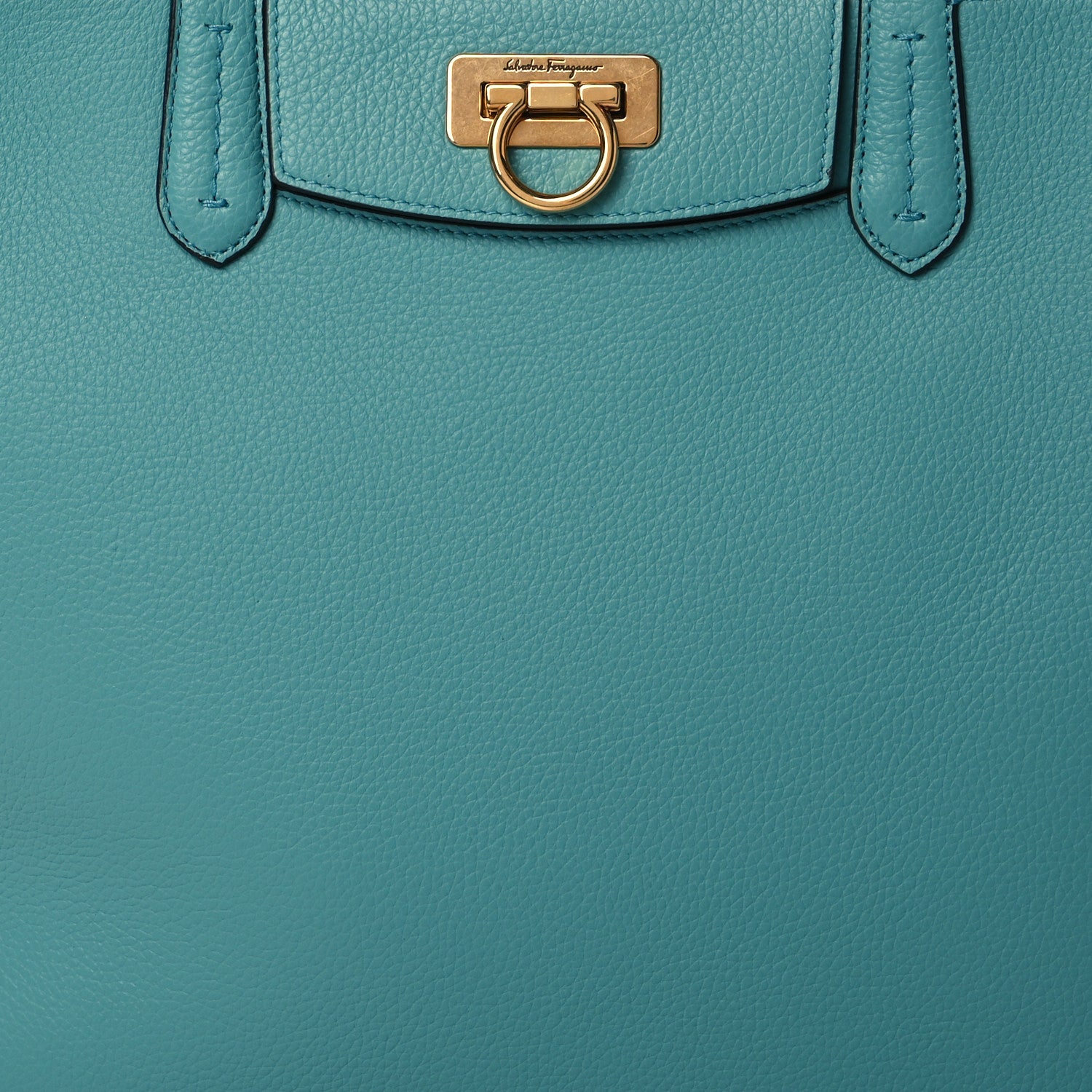 Salvatore Ferragamo Calfskin Travel Tote Tyrone Turquoise 9 of 11