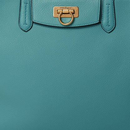 Salvatore Ferragamo Calfskin Travel Tote Tyrone Turquoise 9 of 11