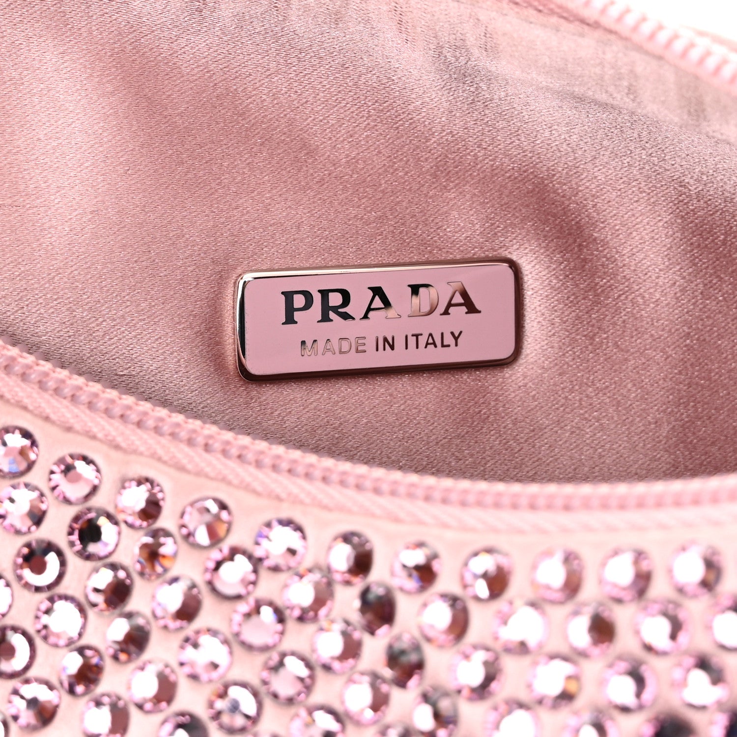 Prada Satin Crystal Mini Re-Edition 2000 Bag Alabastro 6 of 10