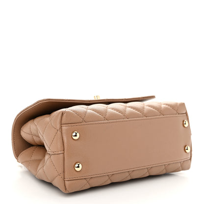 Chanel Caviar Quilted Mini Coco Handle Flap Beige 4 of 10