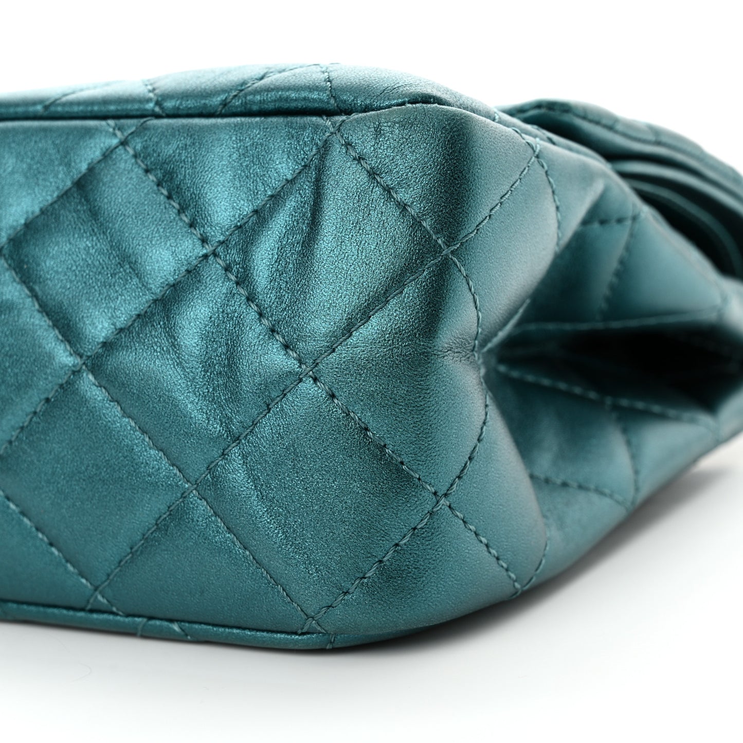 Metallic Calfskin Quilted 2.55 Reissue Flap 227 Turquoise