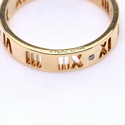 Tiffany 18K Yellow Gold Diamond Wide Atlas Pierced Ring 60 9.25 5 of 6