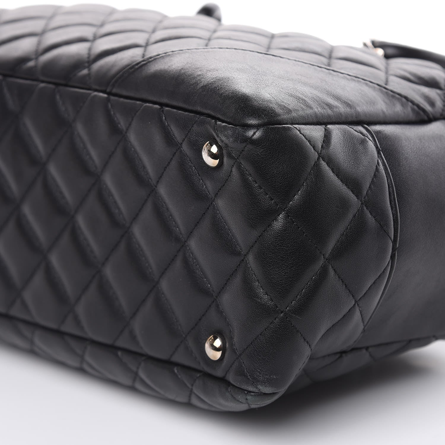 Chanel Calfskin Quilted Large Cambon Bowler Black White 9 of 22