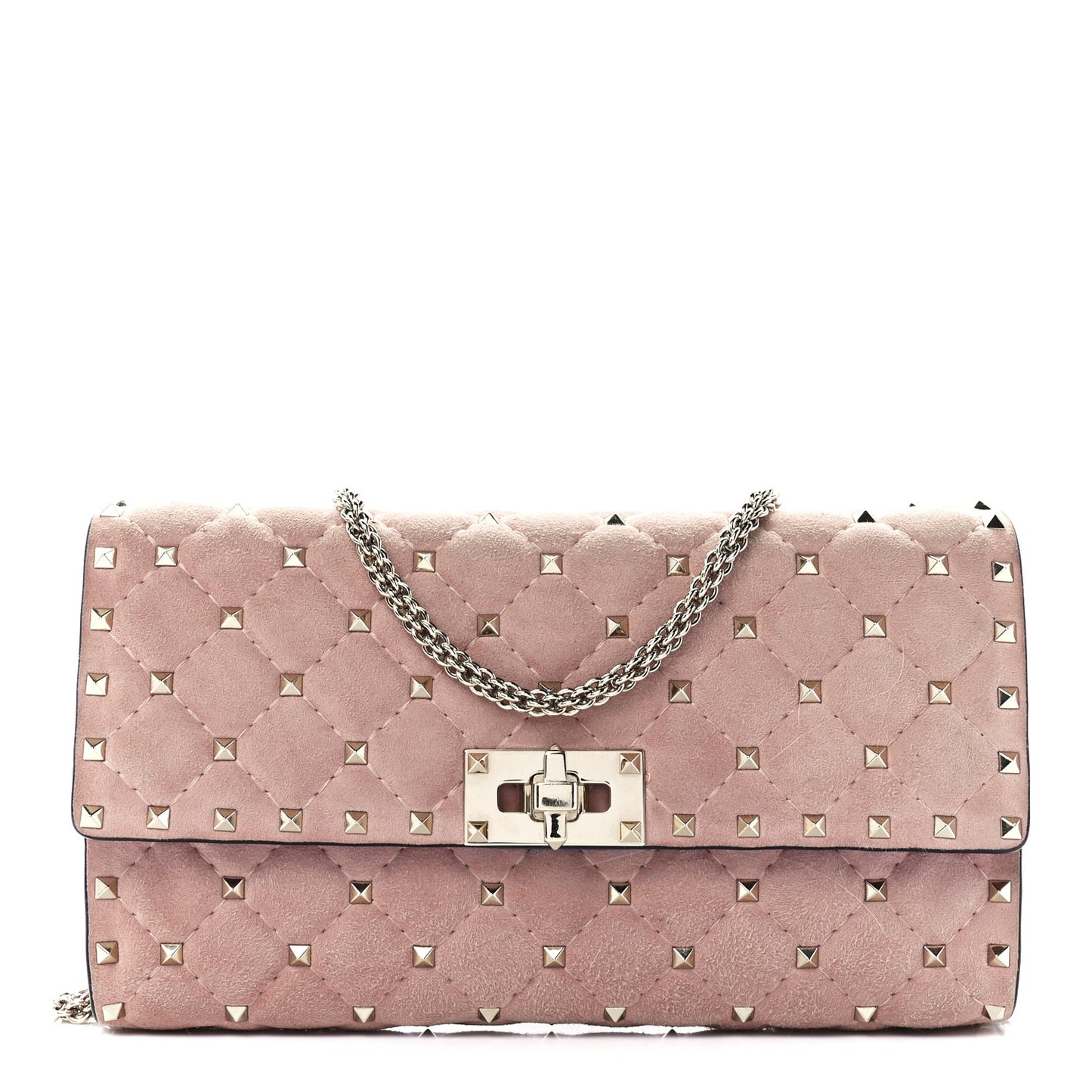 Suede Rockstud Spike Wallet on Chain Loto