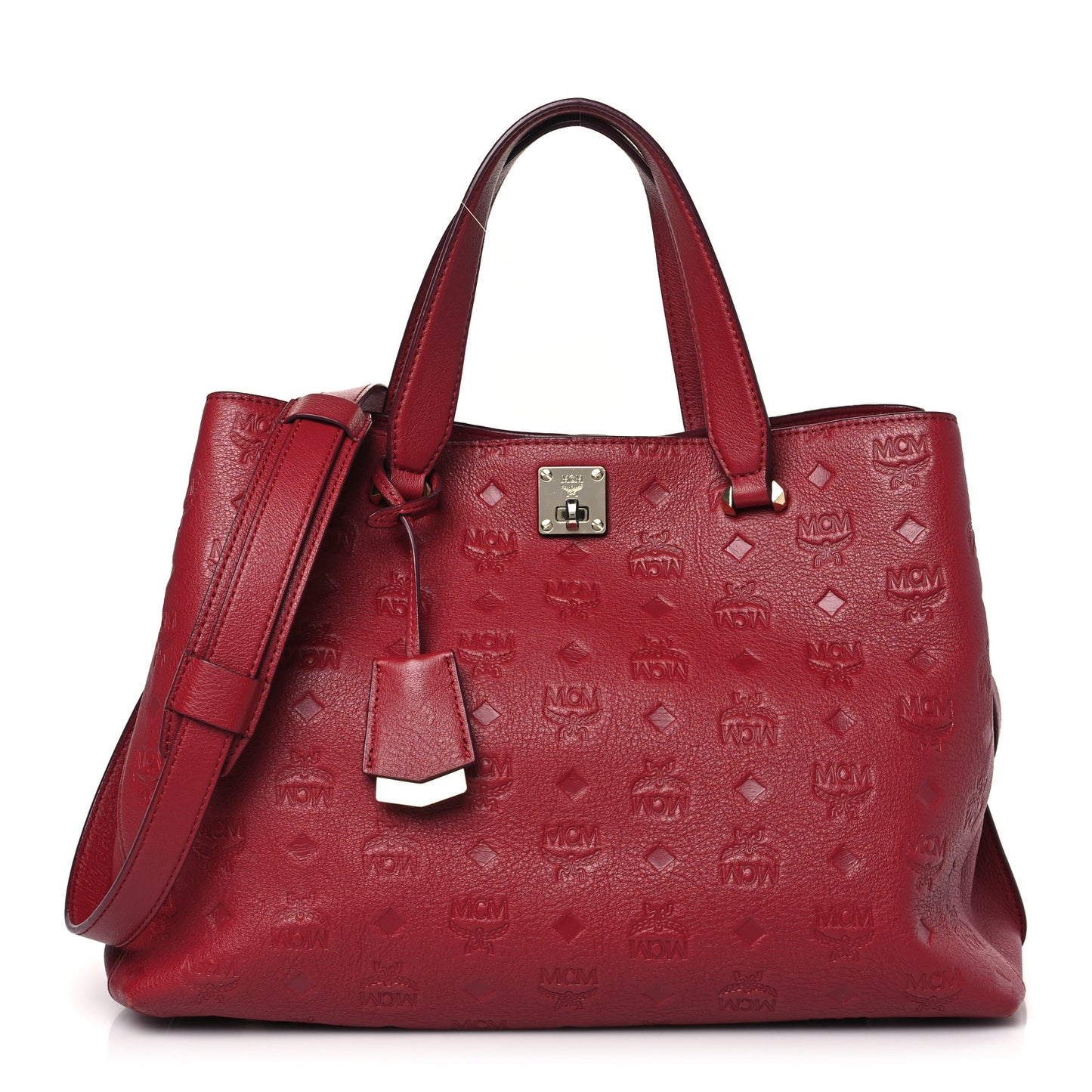 Calfskin Ottomar Monogram Large Essential Tote Red