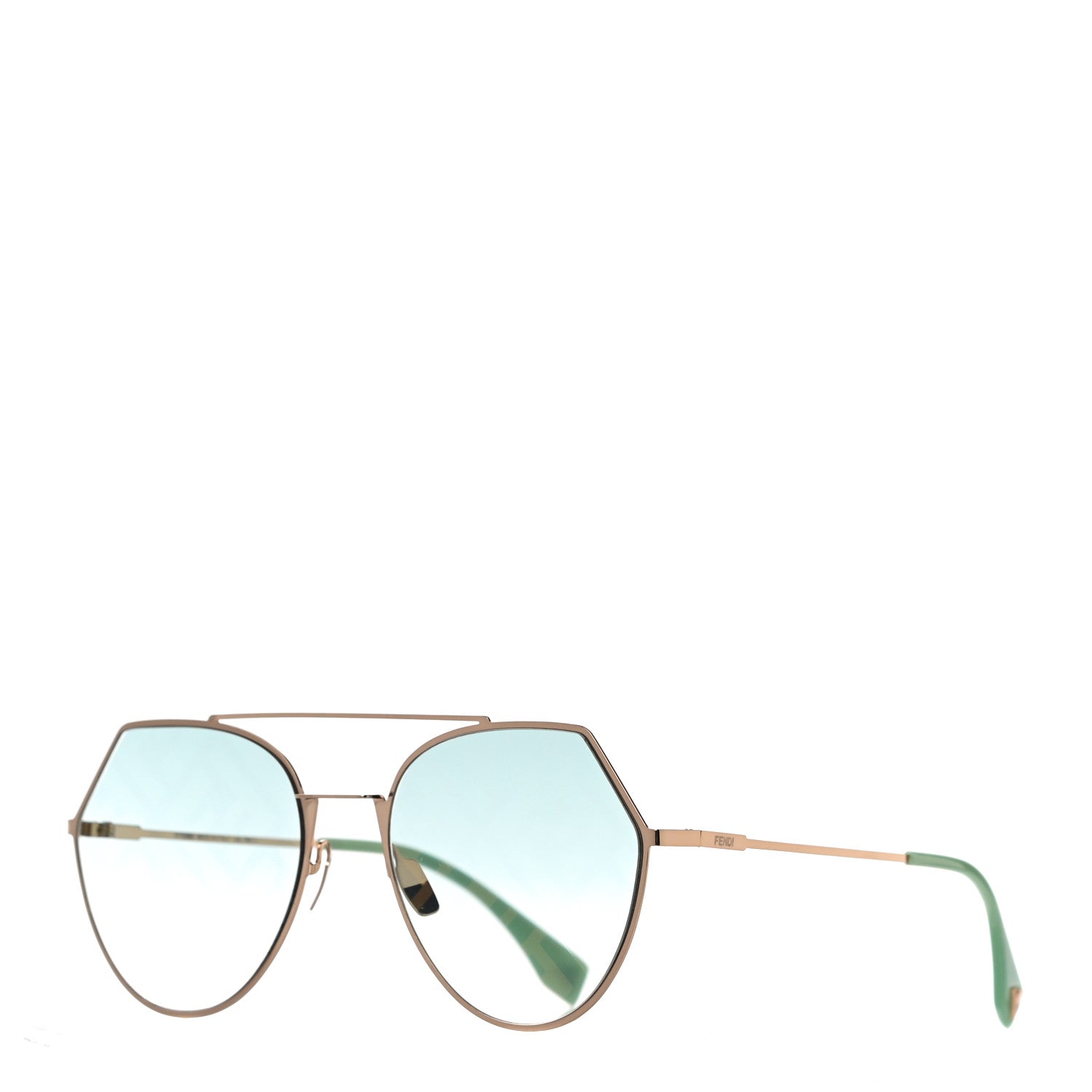 Fendi Metal Geometric Sunglasses FF 0194/S Green 1 of 8