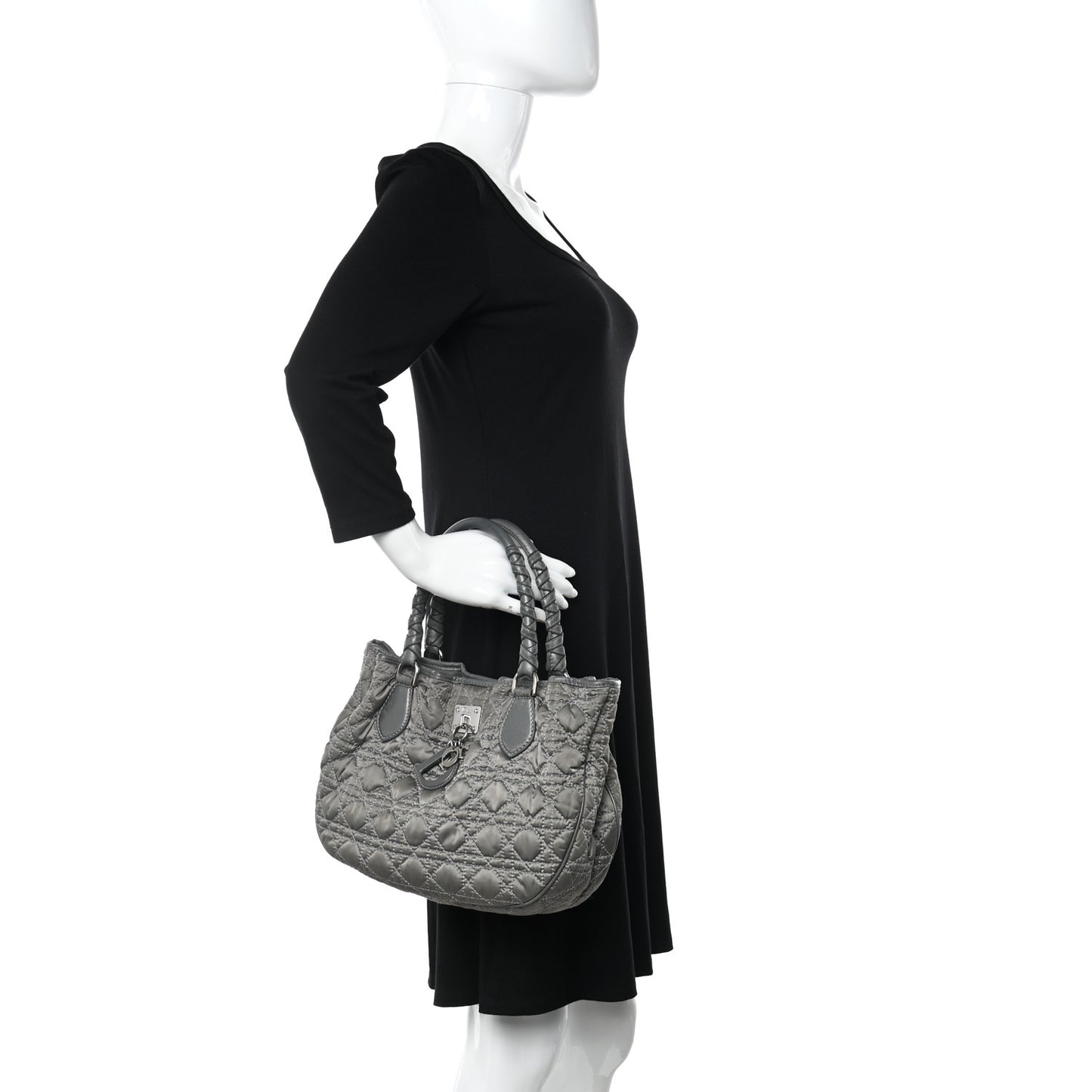 Nylon Cannage Tote Gray