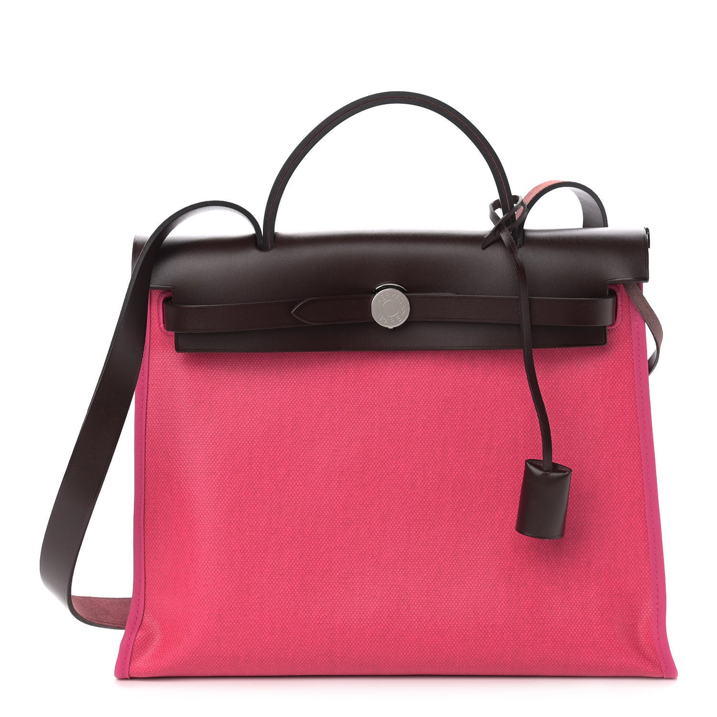 Toile H Berline Vache Hunter Herbag Zip 31 PM Rouge Sellier Rose Shocking