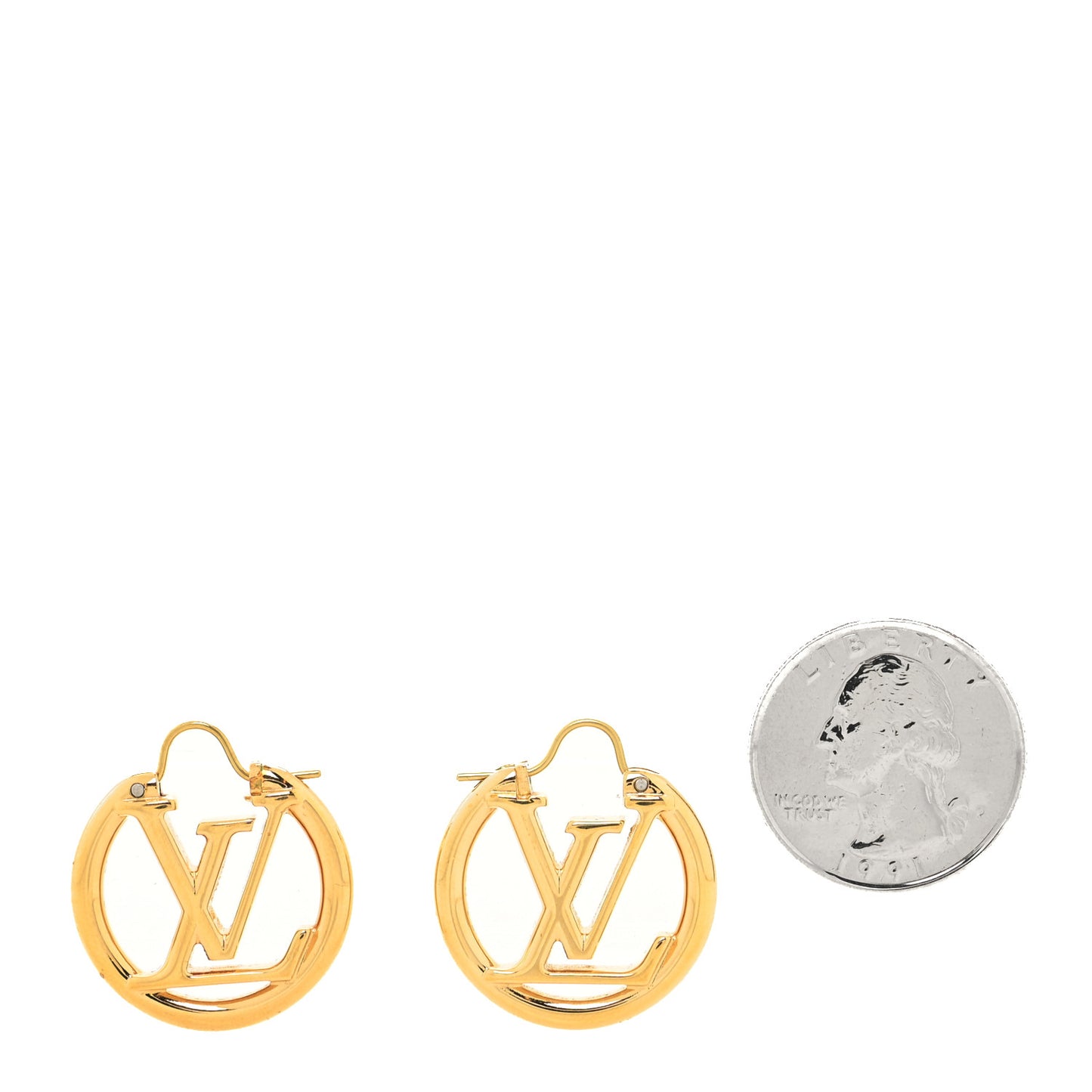 Metal Small Louise Hoop Earrings Gold