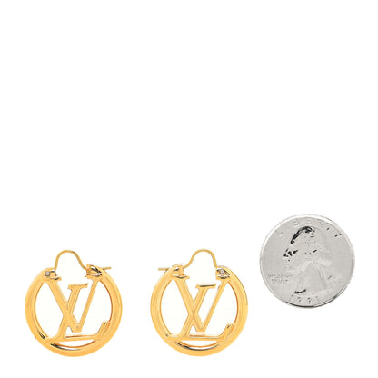 Louis Vuitton Metal Small Louise Hoop Earrings Gold 2 of 4