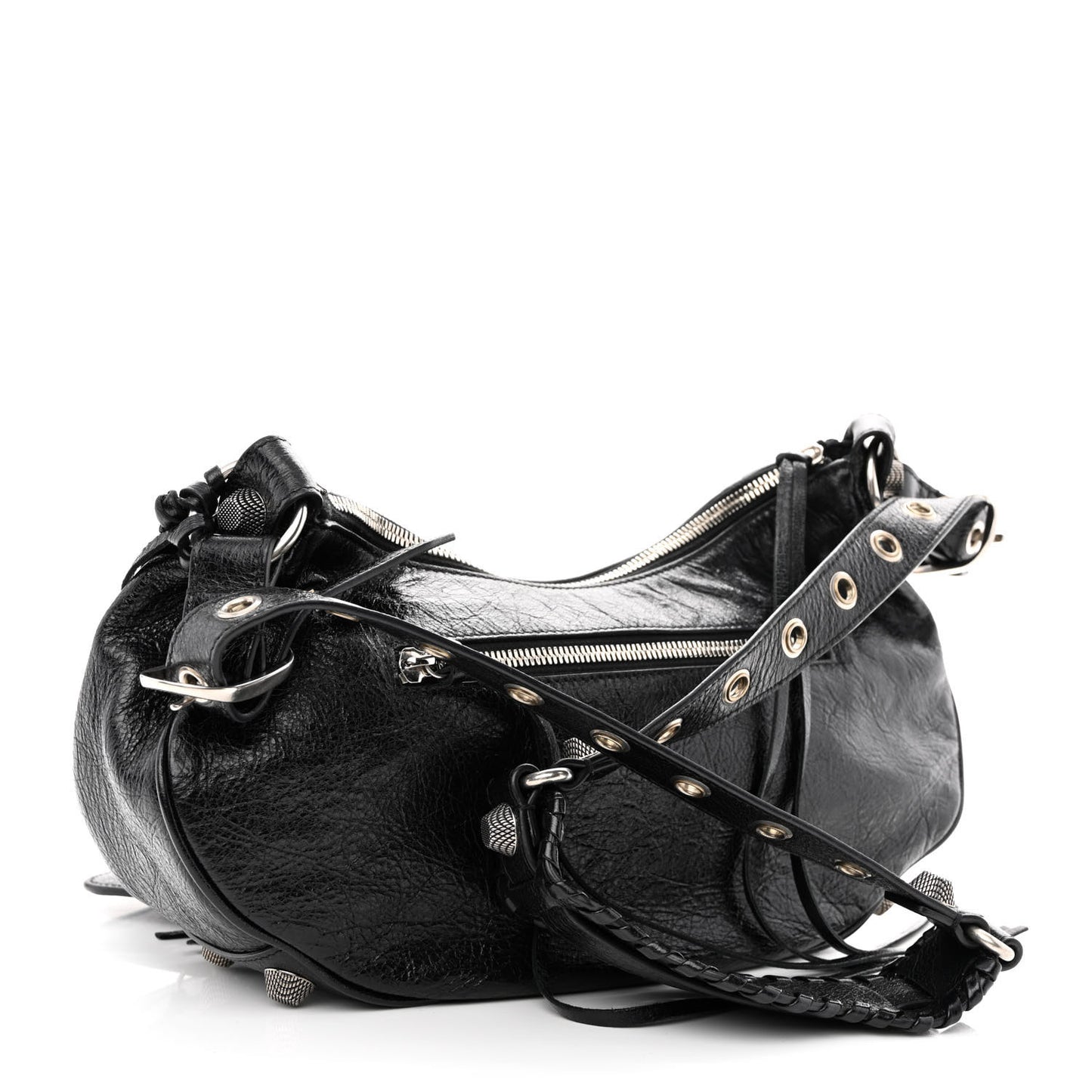 Agneau Arena Small Le Cagole Shoulder Bag Black