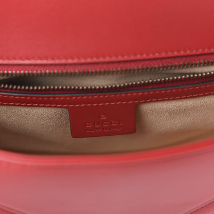 Gucci Calfskin Matelasse Small GG Marmont Shoulder Bag Hibiscus Red 8 of 10