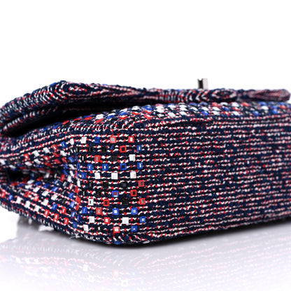 Chanel Sequin Tweed Medium Double Flap Red White Blue 8 of 10