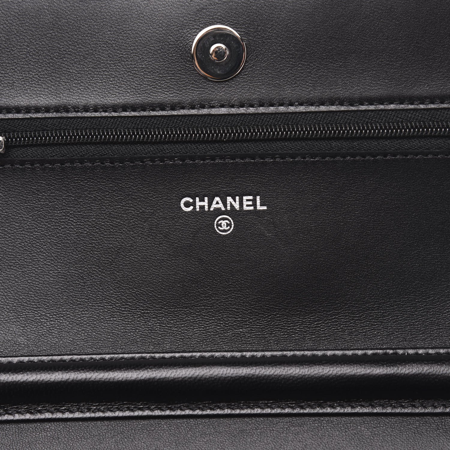 Chanel Lambskin Quilted Wallet On Chain WOC Black 6 of 11