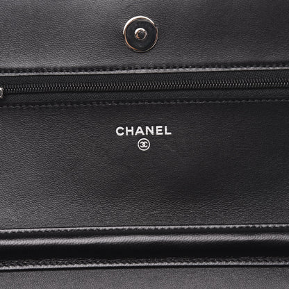 Chanel Lambskin Quilted Wallet On Chain WOC Black 6 of 11